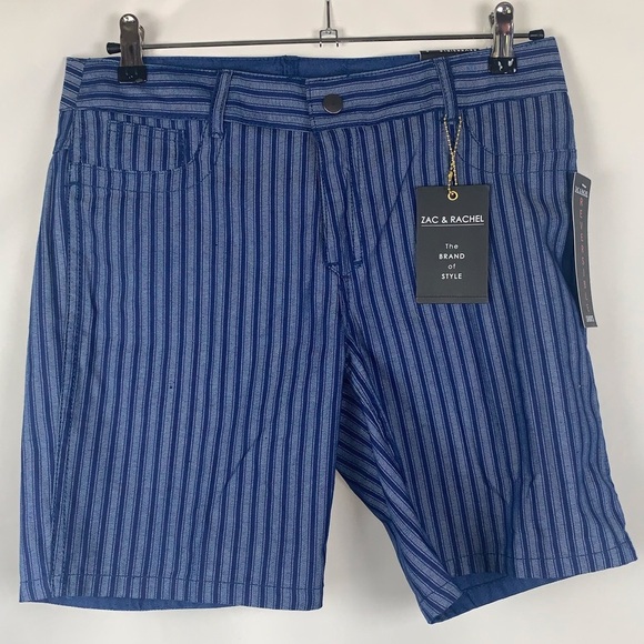 Zac & Rachel Denim Shorts reversible dark/stripes NWT Size 6 - Picture 1 of 7